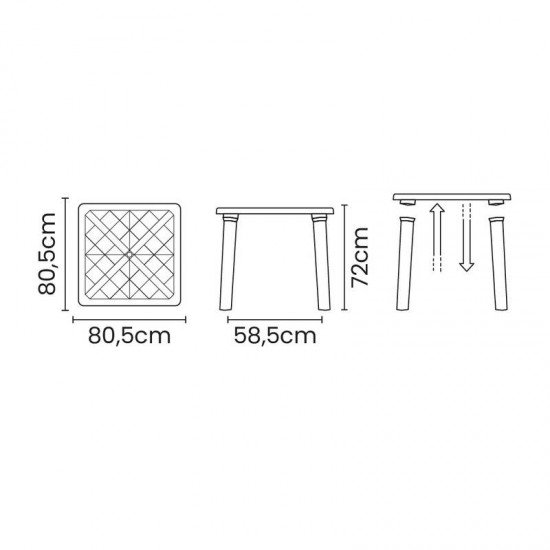 MESA TRAMONTINA SANCHO EM POLIPROPILENO AMARELO