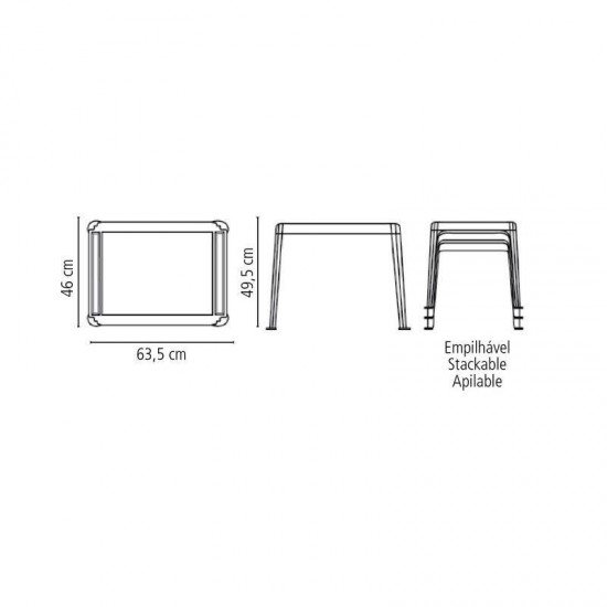MESA PLASTICA MONOBLOCO INFANTIL DONACHICA BRANCA