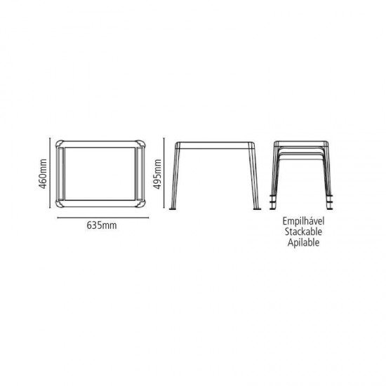 MESA PLASTICA MONOBLOCO INFANTIL DONACHICA VERMELHA