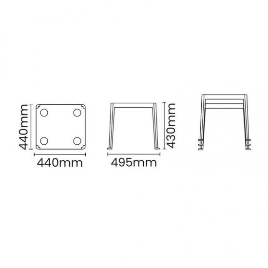 MESA DE APOIO ECO TRAMONTINA PERUÍBE EM POLIPROPILENO PRETO