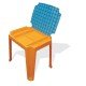 MESA PLASTICA INFANTIL VERSA LARANJA COM TAMPA DE PLASTICO AZUL