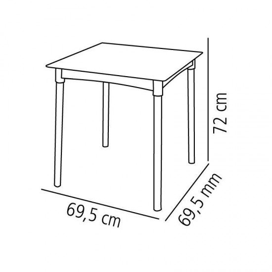 MESA PLASTICA DIANA AMARELA COM PERNAS DE ALUMINIO ANODIZADO