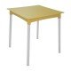 MESA PLASTICA DIANA AMARELA COM PERNAS DE ALUMINIO ANODIZADO