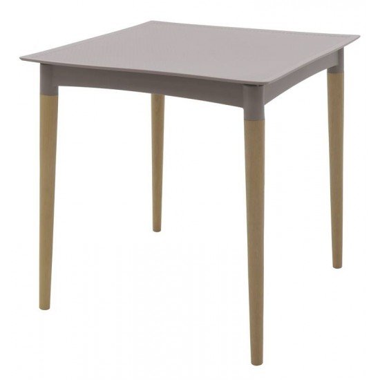 MESA TRAMONTINA LAURA RATTAN EM POLIPROPILENO CAMURÇA COM PERNAS DE MADEIRA