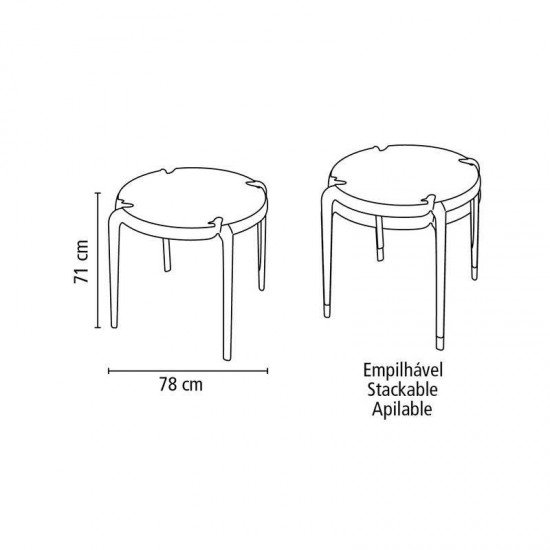 MESA PLASTICA MONOBLOCO CLARICE CONCRETO