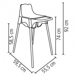 CADEIRA DE REFEICAO PLASTICA MONSTER ROSA ALTA COM PERNAS DE ALUMINIO ANODIZADO