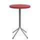 MESA SIGMA ALTA COM TAMPO REDONDO EM POLIPROPILENO VERMELHO E BASE DE ACO INOX TRAMONTINA