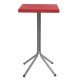 MESA SIGMA ALTA COM TAMPO QUADRADO EM POLIPROPILENO VERMELHO E BASE DE ACO INOX TRAMONTINA