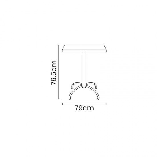 MESA QUADRADA TRAMONTINA GAMA EM POLIPROPILENO GRAFITE COM PERNAS EM AÇO CARBONO