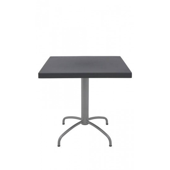 MESA QUADRADA TRAMONTINA GAMA EM POLIPROPILENO GRAFITE COM PERNAS EM AÇO CARBONO