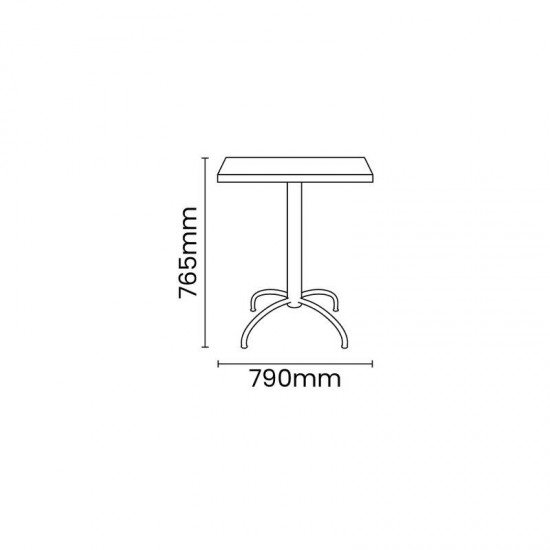 MESA QUADRADA TRAMONTINA GAMA EM POLIPROPILENO MARROM COM BASE EM AÇO CARBONO
