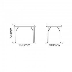 MESA TRAMONTINA BETA EM POLIPROPILENO GRAFITE COM BASE EM ALUMÍNIO POLIDO