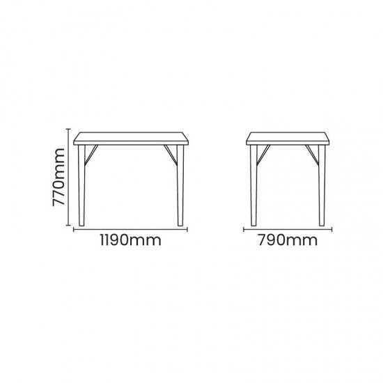 MESA TRAMONTINA BETA EM POLIPROPILENO GRAFITE COM BASE EM ALUMÍNIO POLIDO
