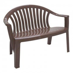 BANCO DE JARDIM MONOBLOCO DE PLASTICO LEME MARROM