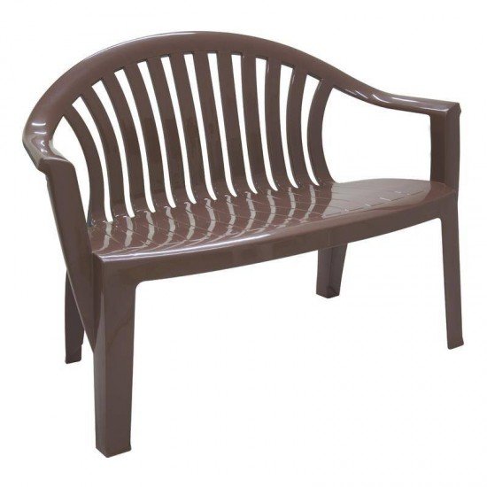 BANCO DE JARDIM MONOBLOCO DE PLASTICO LEME MARROM