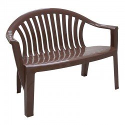 BANCO DE JARDIM MONOBLOCO DE PLASTICO LEME MARROM