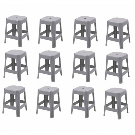 KIT 12 UNI BANQUETA ICARAI CINZA EM POLIPROPILENO TRAMONTINA