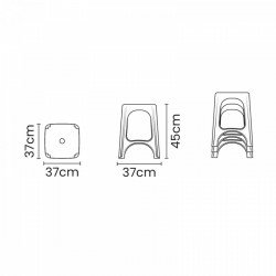 KIT 12 UNI BANQUETA ICARAI CINZA EM POLIPROPILENO TRAMONTINA