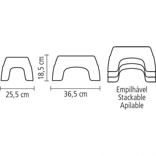 BANQUINHO EM PLASTICO MONOBLOCO CATTY AZUL