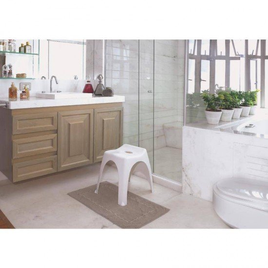 BANQUETA PLASTICA MONOBLOCO ENSEADA BRANCA