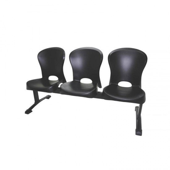 BASE EM ACO PRETA MODELO LONGARINA PARA 3 LUGARES