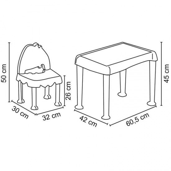 CONJUNTO INFANTIL DE 1 MESA E 1 CADEIRA PLASTICAS MONTAVEIS MONSTER AZUL E LARANJA