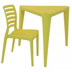 CONJUNTO INFANTIL SOFIA EM POLIPROPILENO E FIBRA DE VIDRO AMARELO TRAMONTINA