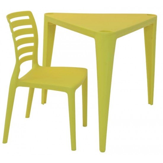 CONJUNTO INFANTIL SOFIA EM POLIPROPILENO E FIBRA DE VIDRO AMARELO TRAMONTINA