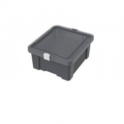 CAIXA ORGANIZADORA COM TAMPA EM PLASTICO OFFICE 17LITROS GRAFITE