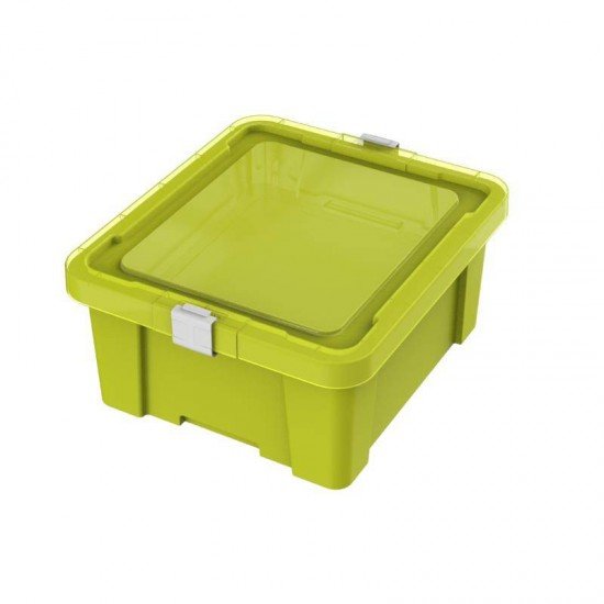 CAIXA ORGANIZADORA COM TAMPA EM PLASTICO KIDS 17LITROS VERDE