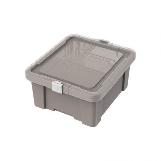 CAIXA ORGANIZADORA COM TAMPA EM PLASTICO LAUNDRY 17LITROS CONCRETO