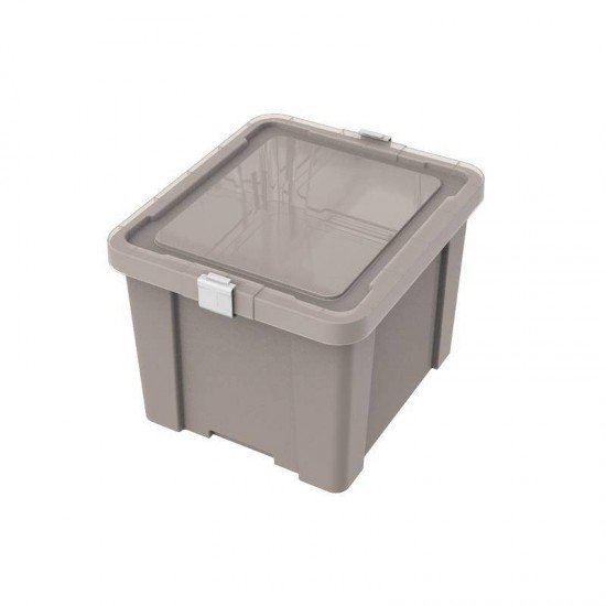 CAIXA ORGANIZADORA COM TAMPA EM PLASTICO LAUNDRY 30LITROS CONCRETO