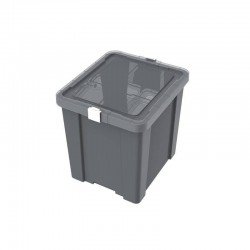 CAIXA ORGANIZADORA COM TAMPA EM PLASTICO OFFICE 42LITROS GRAFITE