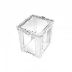 CAIXA ORGANIZADORA COM TAMPA EM PLASTICO OFFICE 42LITROS TRANSPARENTE