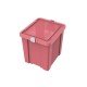 CAIXA ORGANIZADORA COM TAMPA EM PLASTICO LAUNDRY 42LITROS ROSA CLARO