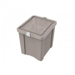 CAIXA ORGANIZADORA COM TAMPA EM PLASTICO LAUNDRY 42LITROS CONCRETO