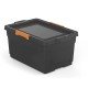CAIXA ORGANIZADORA COM TAMPA EM PLASTICO 60 LITROS PRETA