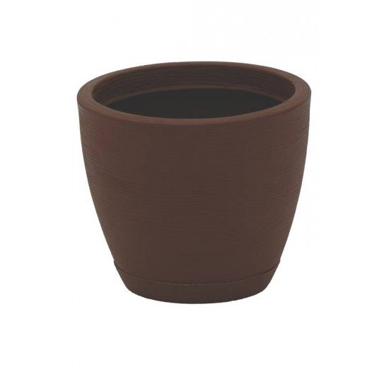 VASO COM PRATO ASTECA 38 CM EM POLIETILENO MARROM TRAMONTINA