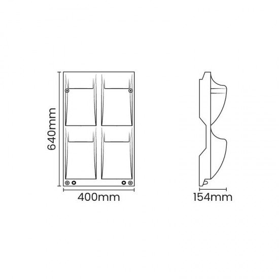 FLOREIRA DE PAREDE TRAMONTINA MALAIA EM POLIETILENO GRAFITE