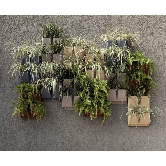 FLOREIRA DE PAREDE TRAMONTINA MALAIA EM POLIETILENO BEGE