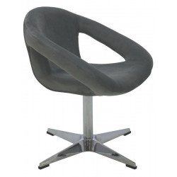 POLTRONA ESTOFADA DELICE NIQUEL COM BASE X TRAMONTINA