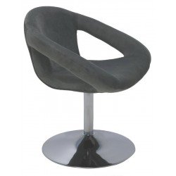 POLTRONA ESTOFADA DELICE NIQUEL COM BASE CENTRAL TRAMONTINA