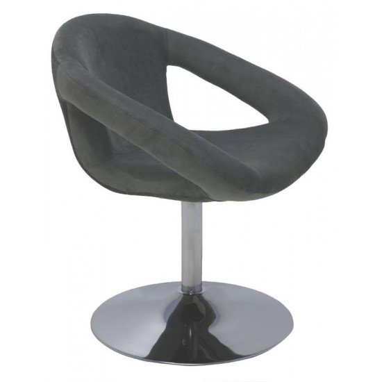 POLTRONA ESTOFADA DELICE NIQUEL COM BASE CENTRAL TRAMONTINA