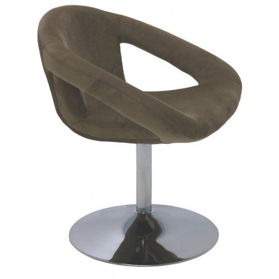 POLTRONA ESTOFADA DELICE MOCA COM BASE CENTRAL TRAMONTINA