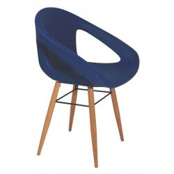 POLTRONA DELICE MARINER COM BASE DE MADEIRA EM POLIETILENO  TRAMONTINA