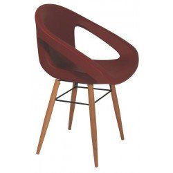 POLTRONA DELICE MARSALA COM BASE DE MADEIRA EM POLIETILENO TRAMONTINA