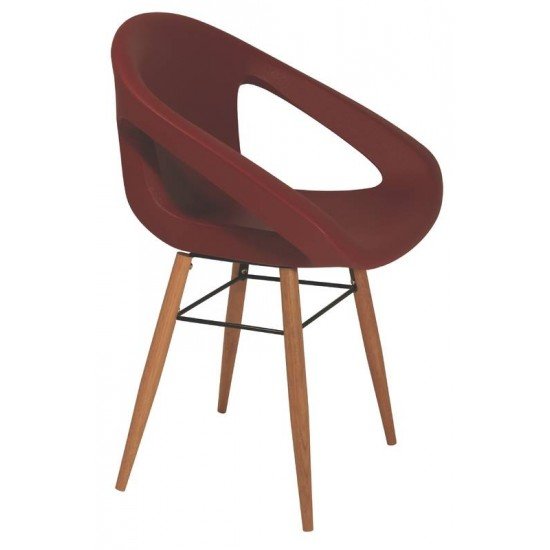 POLTRONA DELICE MARSALA COM BASE DE MADEIRA EM POLIETILENO TRAMONTINA