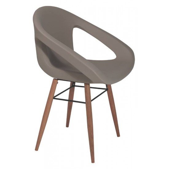 POLTRONA DELICE CONCRETO COM BASE DE MADEIRA EM POLIETILENO TRAMONTINA