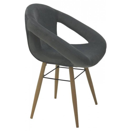 POLTRONA ESTOFADA DELICE NIQUEL COM BASE MADEIRA TRAMONTINA