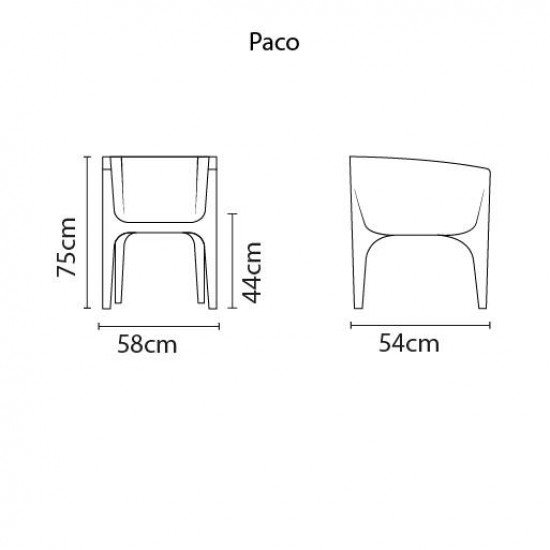 POLTRONA PACO ECO EM POLIETILENO BIO-BASED MARSALA TRAMONTINA